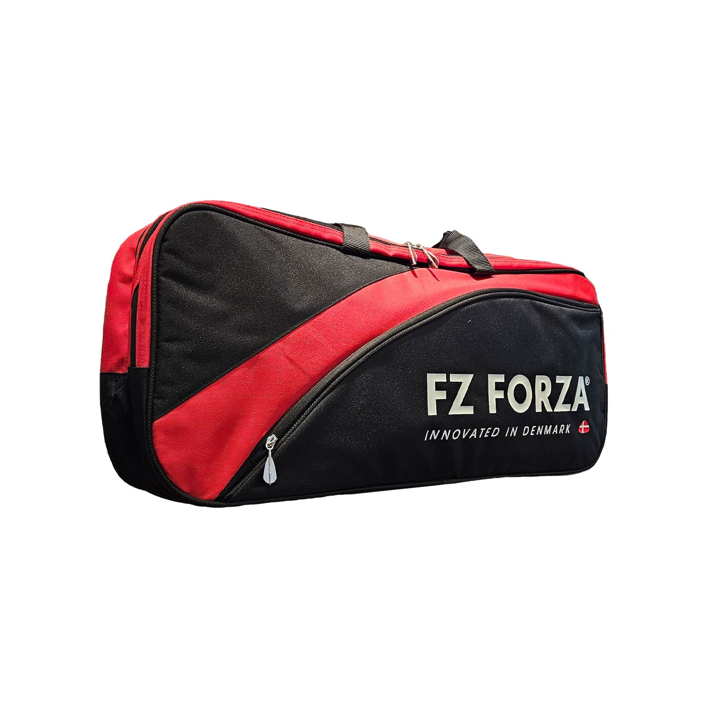 FZ Forza Play Line bag, red white badminton kitbag, 6 racket storage bag, square kitbag for badminton, stylish gear bag, training and tournament bag, dual compartment bag, fiery red sports bag, racket storage bag online, player kitbag