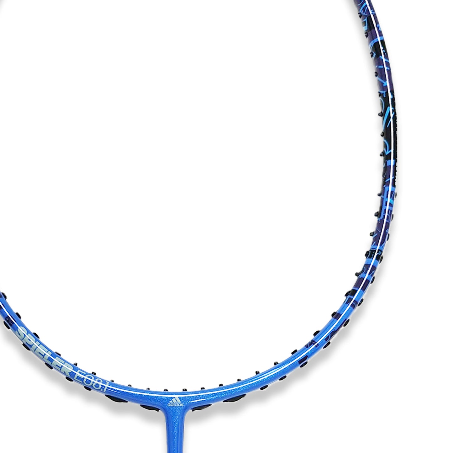 Buy Adidas Spieler E08.1 badminton racket, 4U G5, head heavy balance, SMART carbon frame, forged carbon shaft, 28 lbs string tension, medium flex, badminton racket for beginners and intermediate players, Adidas E08.1 online, professional badminton racket, Adidas badminton equipment, best Adidas racket