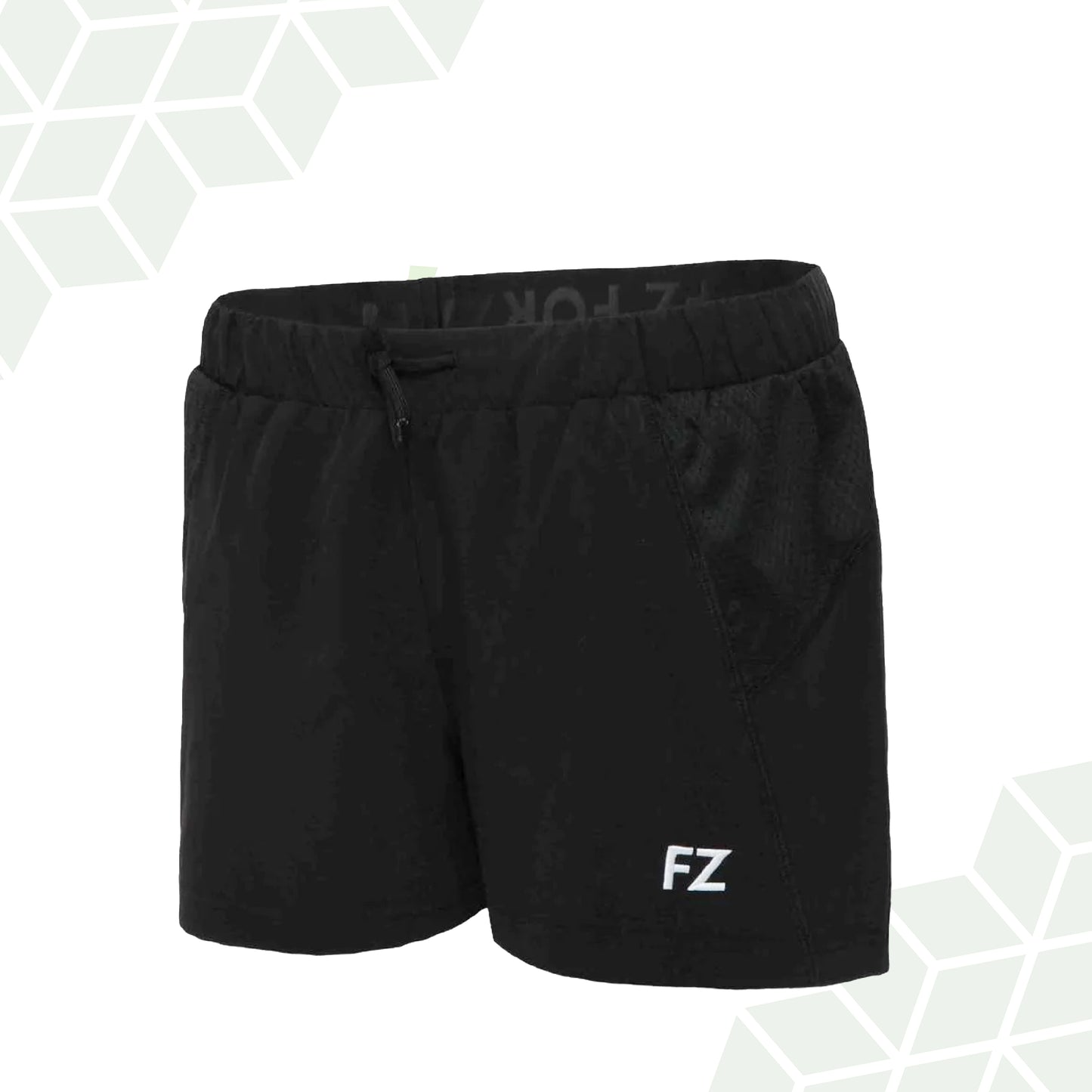 women's badminton shorts, black FZ Forza shorts, Lana women’s shorts, Dryforze stretch shorts, breathable athletic shorts, ladies badminton wear, polyester sports shorts, anti-pilling shorts for women, comfortable court shorts, badminton apparel for women, lightweight women’s sportswear, high-performance shorts, moisture-wicking shorts, stretch fit badminton shorts, badminton clothing for ladies