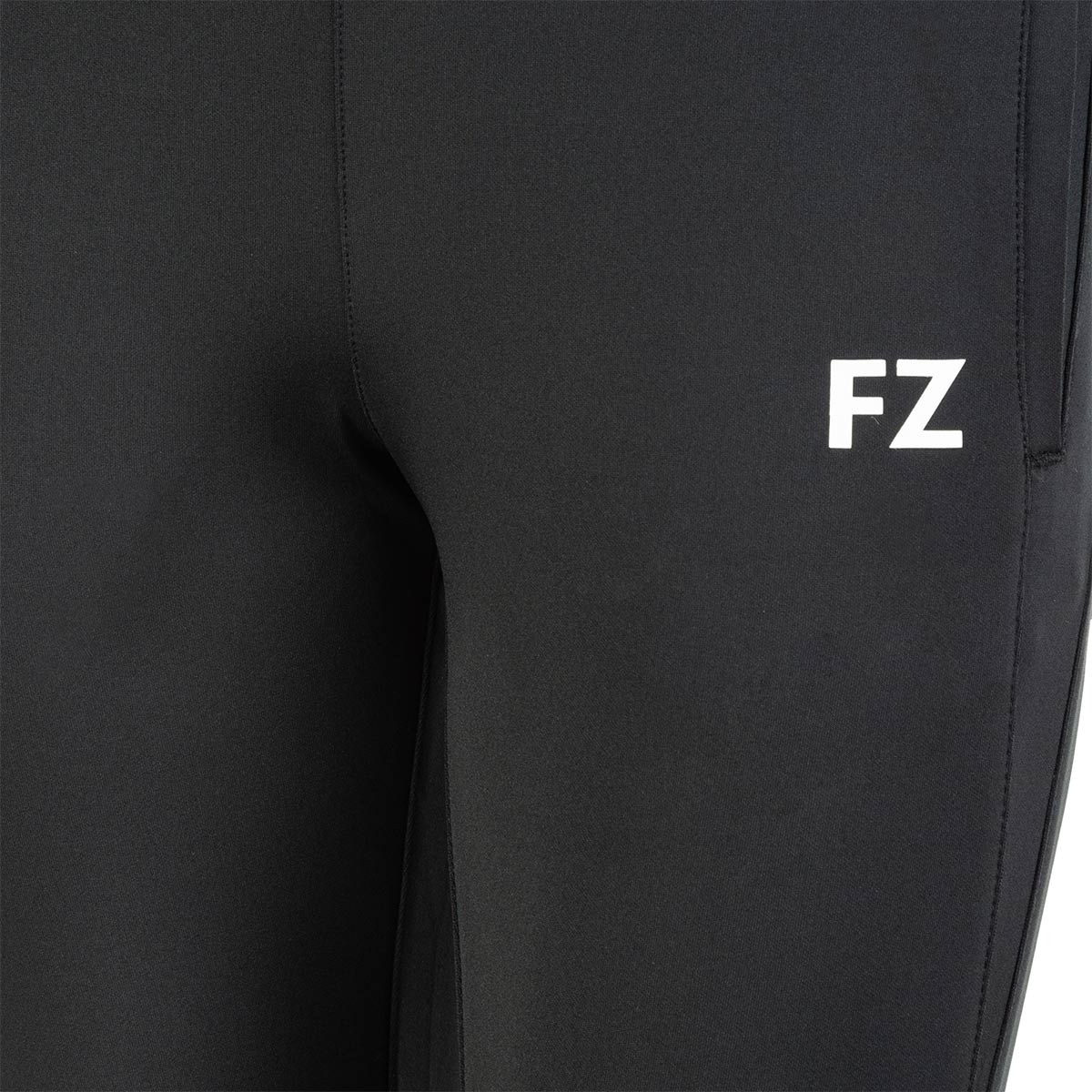 junior badminton pants, black badminton trousers, FZ Forza Perry pant, Dryforze kids pants, stretchable courtwear, anti-static sports pants, junior training wear, breathable badminton pants, polyester junior pants, athletic kids bottom, moisture-wicking trousers, unisex badminton pants, junior sportswear, black athletic pants, badminton outfit for boys