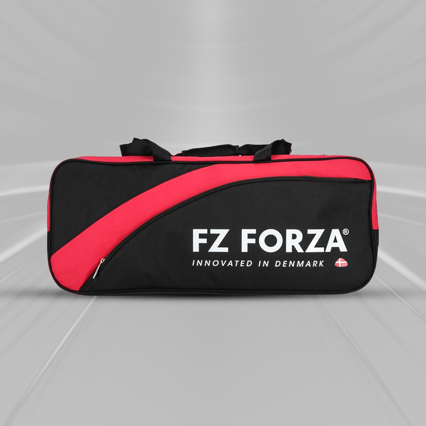 FZ Forza Play Line bag, red white badminton kitbag, 6 racket storage bag, square kitbag for badminton, stylish gear bag, training and tournament bag, dual compartment bag, fiery red sports bag, racket storage bag online, player kitbag