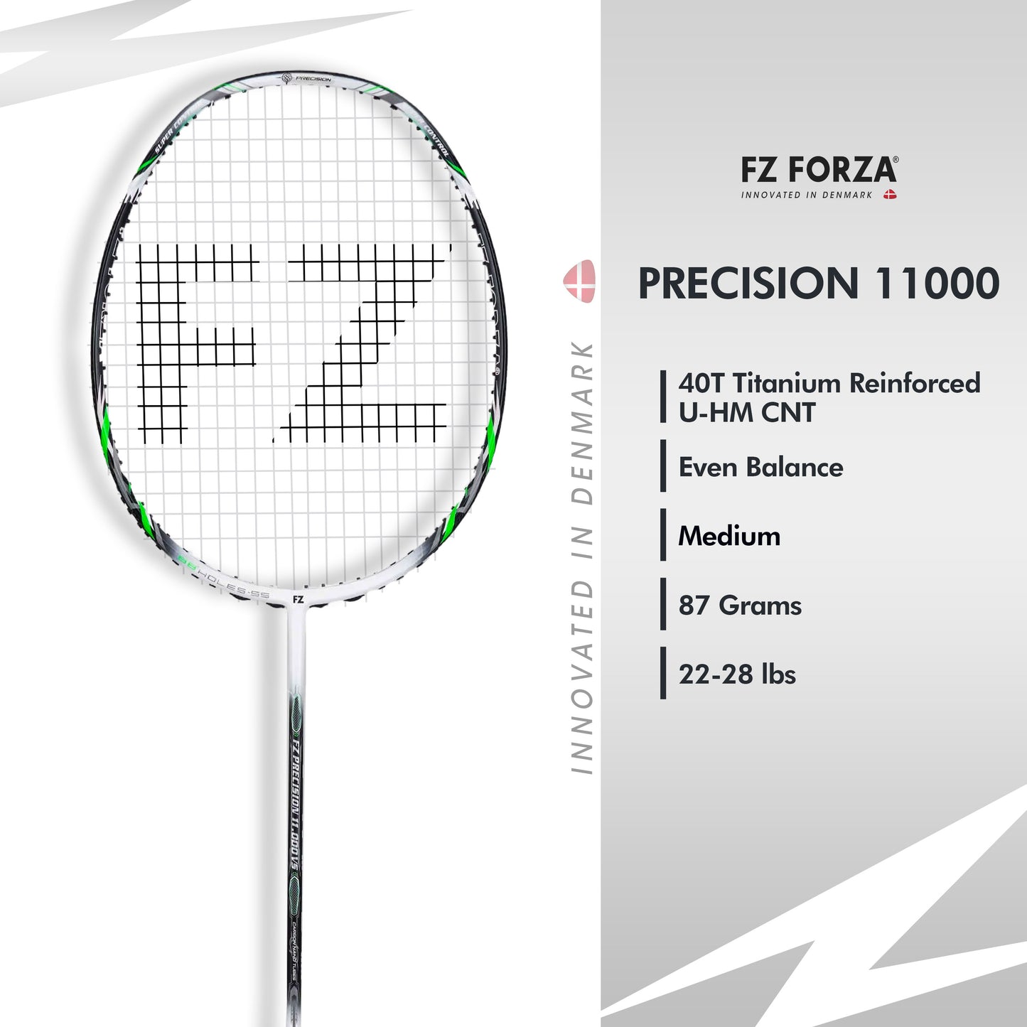 FZ Forza Precision 11000 Very Stiff, Precision 11000 stiff shaft, 3U G5 advanced racket, FZ Forza pro badminton gear, buy high stiffness racket, powerful badminton racket, graphite shaft racket, control-oriented racket, Forza Precision series, tournament level racket, strung racket for serious players