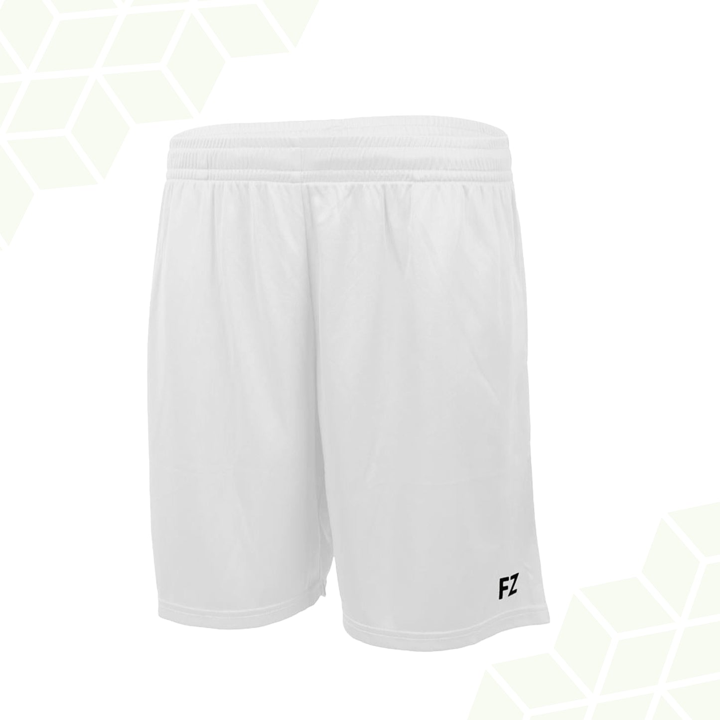 white unisex badminton shorts, buy badminton shorts white color, FZ Forza white polyester shorts, anti-static court shorts white, Dryforze technology shorts, stretchable sports shorts white, breathable badminton shorts, unisex white sports shorts, FZ Forza performance apparel, white badminton gear men women, badminton training shorts white, anti-shrink sports shorts, stylish badminton shorts white, FZ Forza anti-pilling white shorts, badminton shorts with Dryforze, soft polyester court shorts