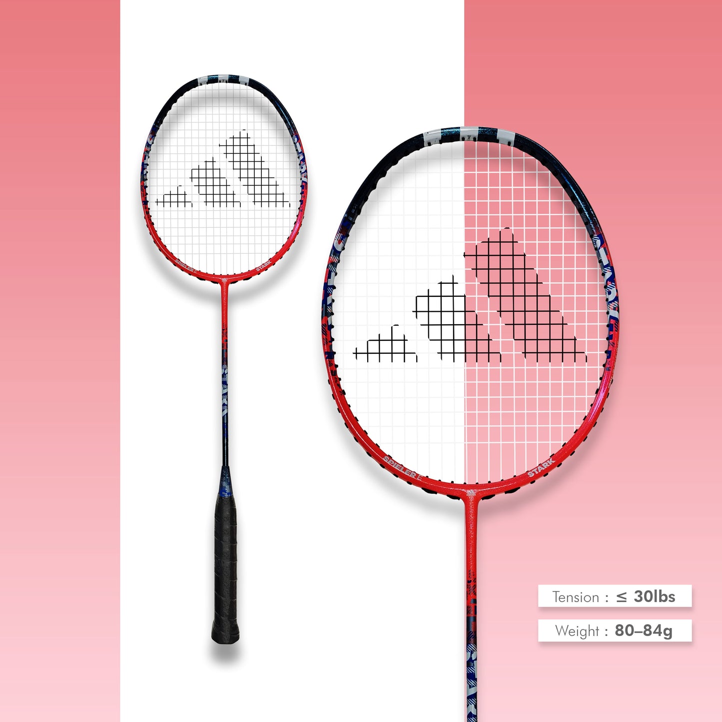 Buy Adidas Spieler E Stark badminton racket, 4U G5, expert players racket, head light balance, SMART carbon frame, medium flex, 30 lbs string tension, advanced Adidas racket, durable badminton gear India, Adidas E Stark, professional badminton racket, Adidas badminton equipment, best Adidas racket