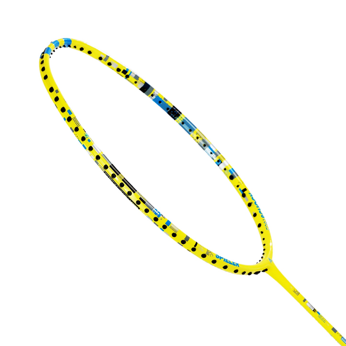 Shop Adidas Spieler E08.1 Schock strung badminton racket, 4U G5, head light balance, forged carbon shaft, SMART carbon frame, beginner Adidas racket, durable badminton racket, 28 lbs string tension, Adidas racket online, professional badminton racket, Adidas badminton equipment, best Adidas racket