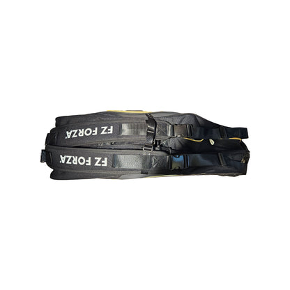 FZ Forza Tour Line kitbag, black white badminton kitbag, 6 racket capacity bag, sports gear storage bag, dual compartment kitbag, FZ Forza racket bag, stylish black and white kitbag, training equipment bag, carry kitbag for matches, large capacity badminton bag