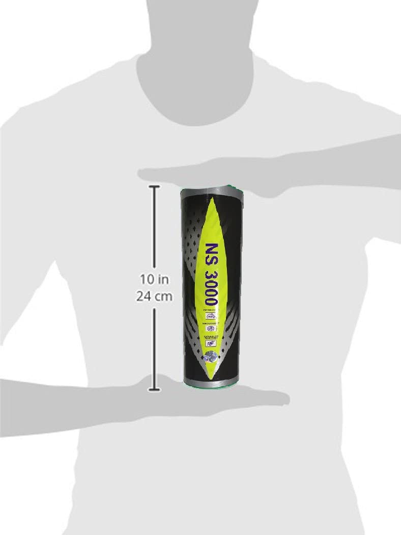 nylon shuttlecock, Victor NS3000, full cork head, slow speed shuttle, indoor training shuttle, durable shuttlecock, pack of 6 shuttles, stable flight shuttlecock, slow speed (75), badminton shuttle, synthetical skirt, yellow nylon shuttlecock, white nylon shuttlecock, practice shuttlecock, affordable badminton gear