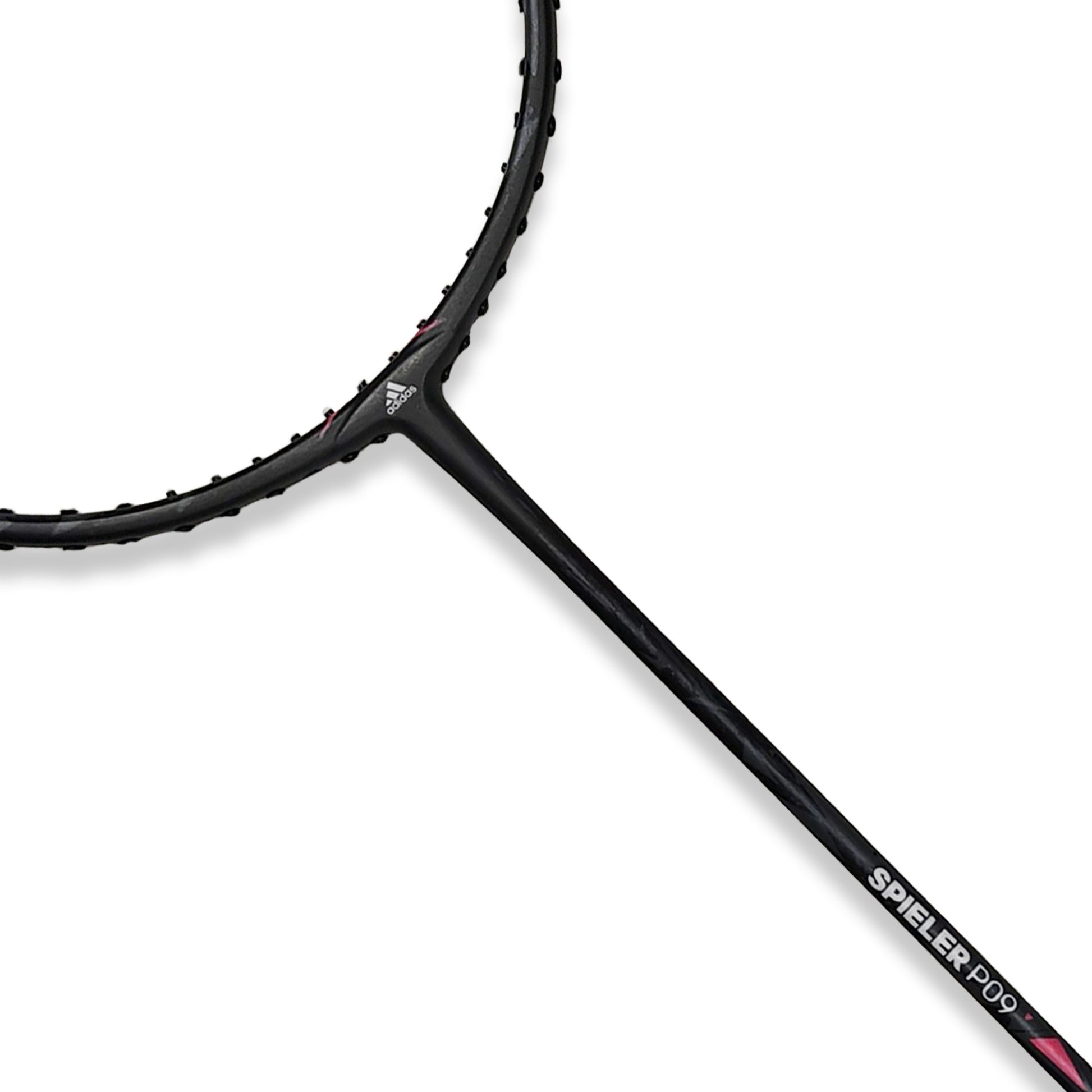 Buy Adidas Spieler P09 badminton racket, 4U G5, head heavy, SMART carbon frame, medium flex, 30 lbs string tension, intermediate racket, durable Adidas racket, power racket for players, badminton gear India, Adidas P09 online, professional badminton racket, Adidas badminton equipment, best Adidas racket