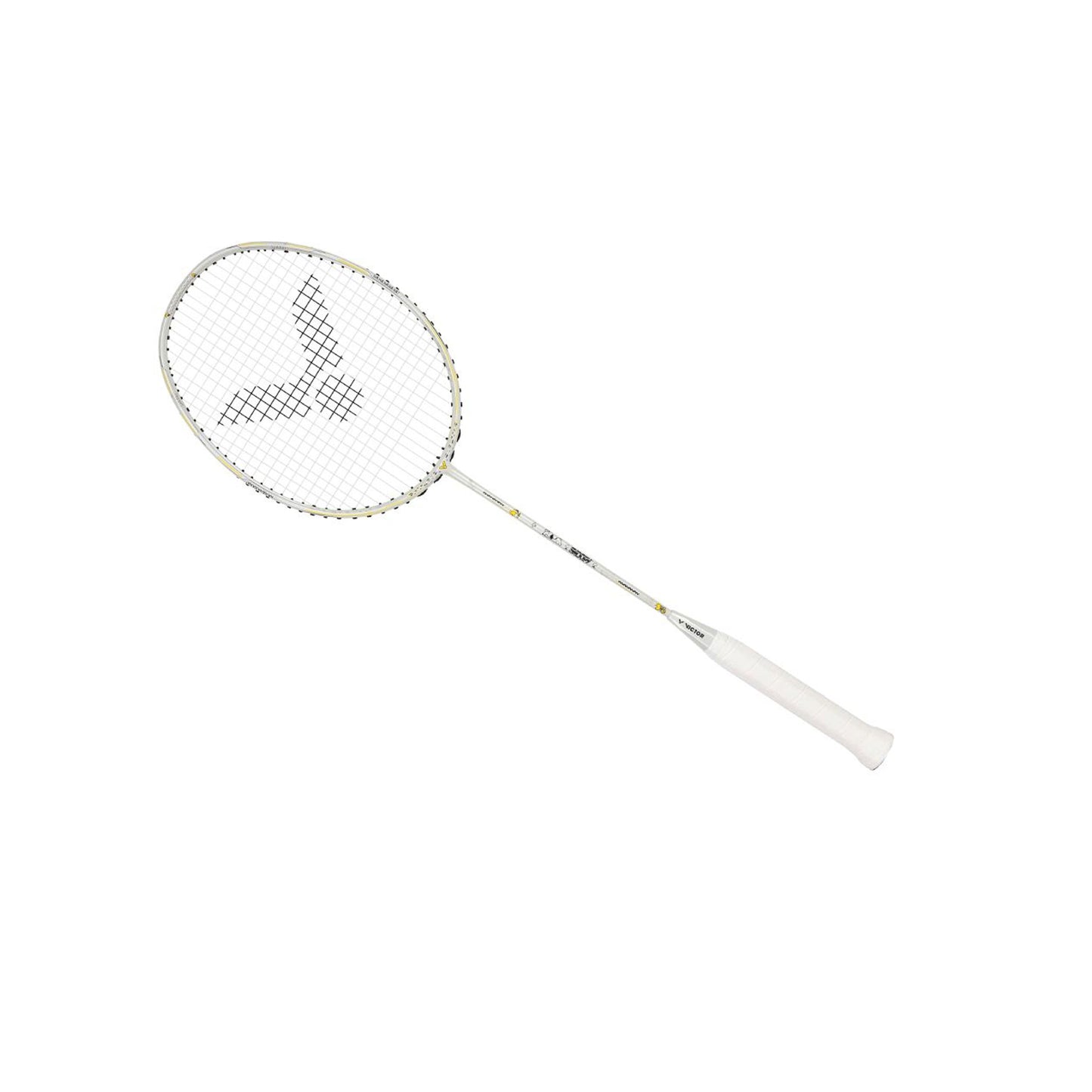 Victor Auraspeed SN white, unstrung Peanuts racket, professional level racket, high resilience graphite, Nano resin shaft, hard cored technology, 4U G5 racket, customizable string tension, clean white design, stylish performance racket, badminton for intermediate players, speed and power racket, lightweight racket for agility, Victor ARS SN series, limited edition badminton gear