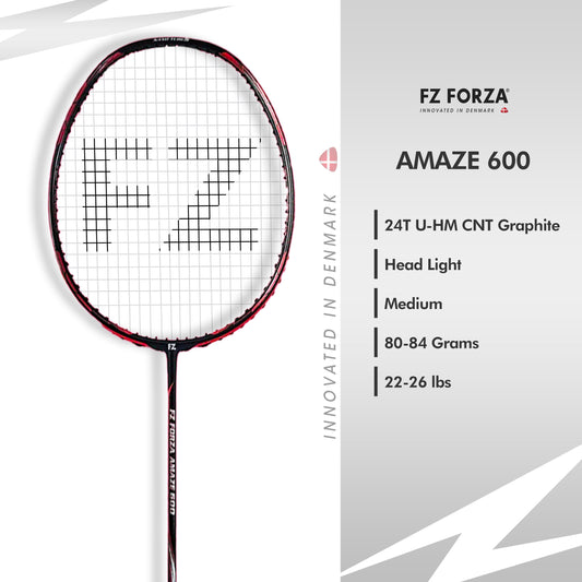 FZ Forza Amaze 600, Amaze 600 beginner racket, 4U G5 strung badminton racket, lightweight racket for new players, graphite frame beginner racket, FZ Forza training gear, shop Amaze 600 now, beginner badminton racket, affordable racket for practice, Forza entry-level gear