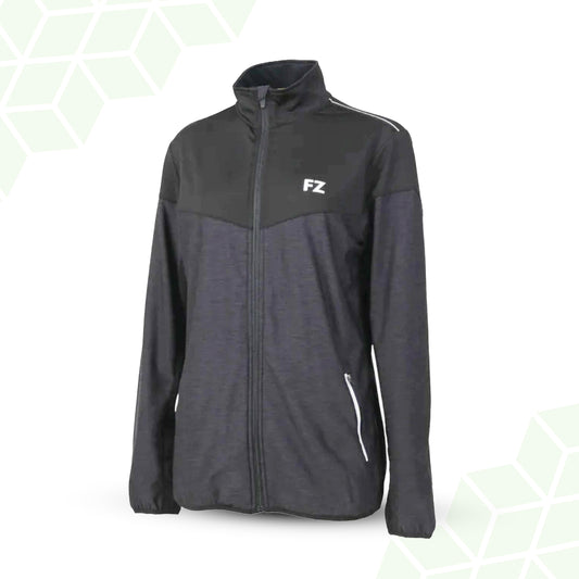 women’s black badminton jacket, FZ Forza Brace jacket, buy women’s court jacket black, Dryforze black jacket women, stretchable athletic jacket, breathable badminton jacket