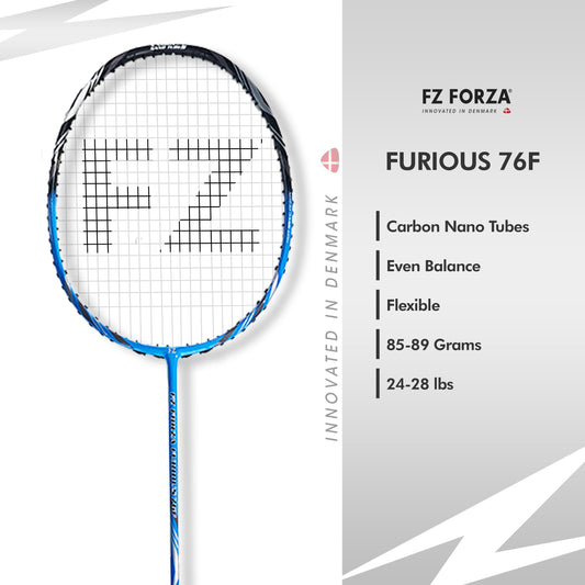 FZ Forza Furious 76 F, Furious 76 beginner racket, 3U G5 badminton racket, entry level Forza gear, graphite frame racket, lightweight power racket, FZ Forza affordable racket, shop Furious 76 F, badminton racket for learning, beginner training racket