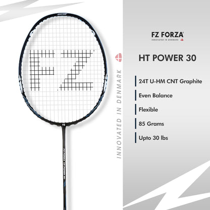 FZ Forza HT Power 30, HT Power 30 badminton racket, intermediate level racket, 3U G5 unstrung racket, badminton racket for control, power racket FZ Forza, FZ Forza HT Power series, badminton racket intermediate players, buy FZ Forza HT racket, durable frame badminton racket, balanced badminton racket, FZ Forza specs HT 30, high tension racket, training racket for players, FZ Forza 3U racket, badminton gear intermediate level, HT Power 30 India, racket with smooth grip, FZ Forza unstrung badminton
