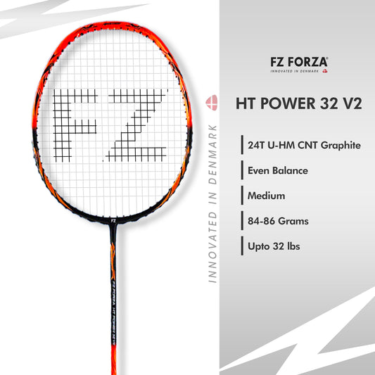  forza ht power 32Vs ht power series , intermediate badminton racket, 5U G4 power racket, strung racket for intermediates, forza control racket, badminton racket for training, precision badminton racket, light weight control racket, badminton racket for adults, offensive control racket, racket with high tension, graphite badminton racket, black and red racket, badminton gear for men, speed and precision racket, forza intermediate series, high repulsion racket, badminton racket india, g4 grip control racket