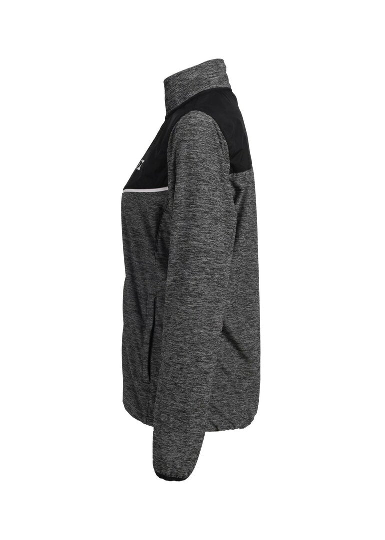Haze jacket for women badminton, FZ Forza women’s black jacket, black badminton jacket for women, anti-pilling women’s courtwear, lightweight Dryforze jacket, stylish black jacket for sports, badminton jacket for female players