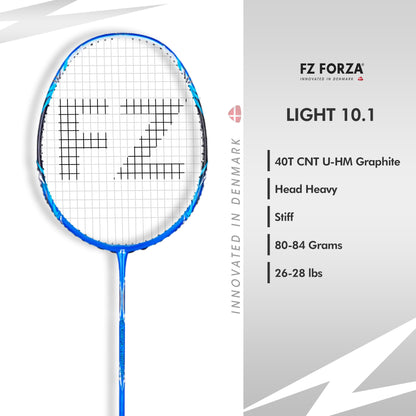 FZ Forza Light 10.1, Light 10.1 strung racket, 4U G5 badminton racket, intermediate level racket, FZ Forza lightweight racket, badminton control racket, Forza strung racket, graphite shaft racket, Light 10.1 for speed, buy badminton racket online, Forza performance racket, badminton racket for rally, shop Light 10.1 racket, FZ Forza India
