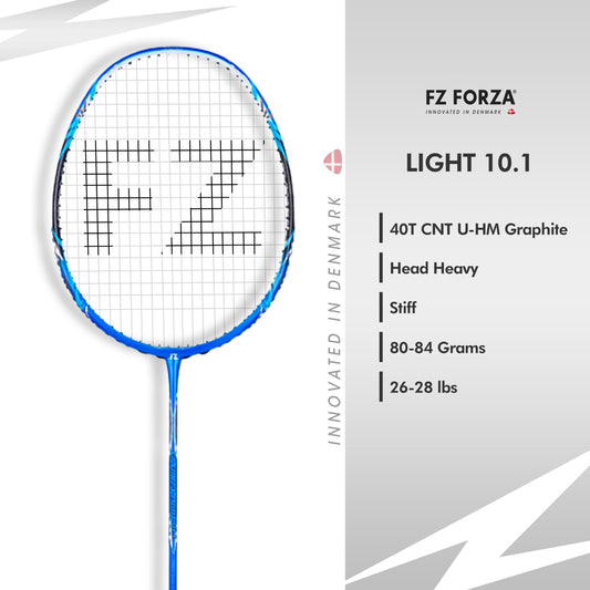 FZ Forza Light 10.1, Light 10.1 strung racket, 4U G5 badminton racket, intermediate level racket, FZ Forza lightweight racket, badminton control racket, Forza strung racket, graphite shaft racket, Light 10.1 for speed, buy badminton racket online, Forza performance racket, badminton racket for rally, shop Light 10.1 racket, FZ Forza India