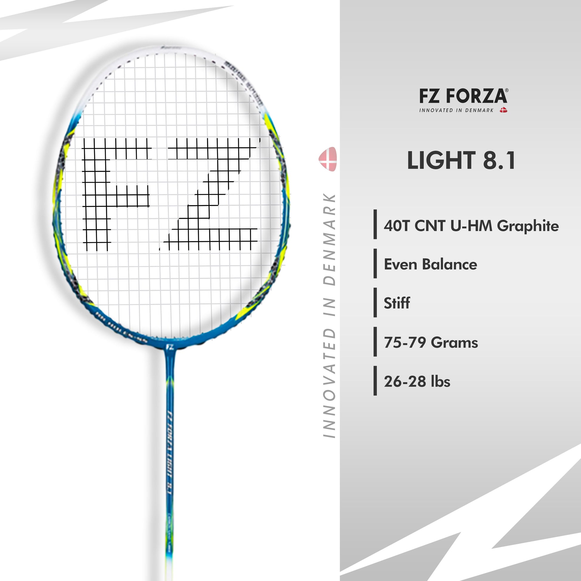 FZ Forza Light 8.1, Light 8.1 badminton racket, strung 5U G5 racket, intermediate badminton racket, lightweight racket for control, FZ Forza graphite racket, badminton racket for speed, Forza Light series, precision racket for players, durable badminton racket, get Light 8.1 now, FZ Forza India gear, badminton racket buy