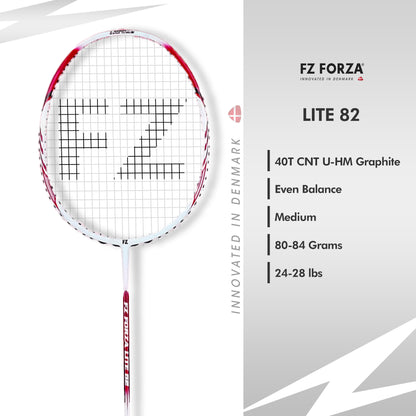 FZ Forza Lite 82, Lite 82 badminton racket, 4U G5 strung racket, intermediate player gear, FZ Forza mid-level racket, shop Lite series badminton, graphite shaft racket, speed and control racket, Lite 82 India, FZ Forza badminton collection, buy Lite 82 now