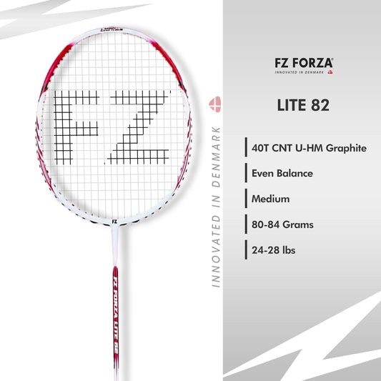 FZ Forza Lite 82, Lite 82 badminton racket, 4U G5 strung racket, intermediate player gear, FZ Forza mid-level racket, shop Lite series badminton, graphite shaft racket, speed and control racket, Lite 82 India, FZ Forza badminton collection, buy Lite 82 now