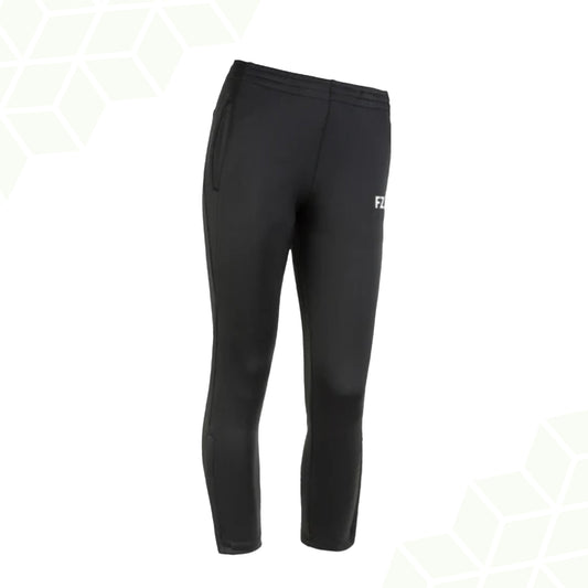 junior badminton pants, black badminton trousers, FZ Forza Perry pant, Dryforze kids pants, stretchable courtwear, anti-static sports pants, junior training wear, breathable badminton pants, polyester junior pants, athletic kids bottom, moisture-wicking trousers, unisex badminton pants, junior sportswear, black athletic pants, badminton outfit for boys