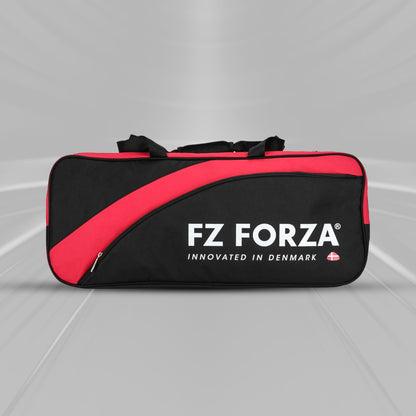 FZ Forza Play Line bag, red white badminton kitbag, 6 racket storage bag, square kitbag for badminton, stylish gear bag, training and tournament bag, dual compartment bag, fiery red sports bag, racket storage bag online, player kitbag