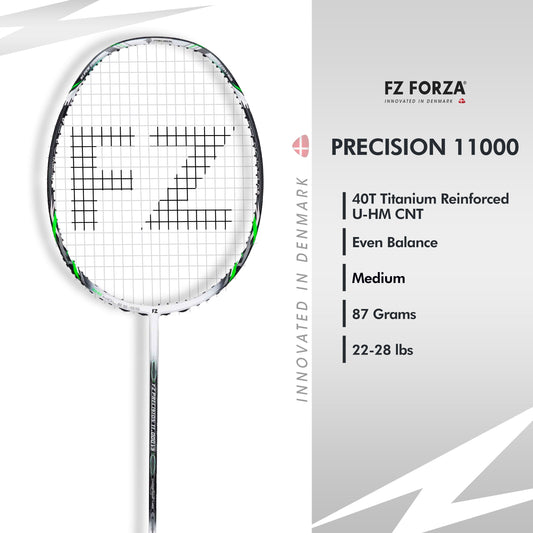 FZ Forza Precision 11000 Very Stiff, Precision 11000 stiff shaft, 3U G5 advanced racket, FZ Forza pro badminton gear, buy high stiffness racket, powerful badminton racket, graphite shaft racket, control-oriented racket, Forza Precision series, tournament level racket, strung racket for serious players