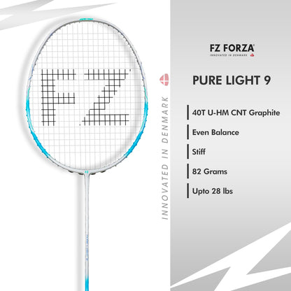 Buy FZ Forza Pure Light 9,FZ Forza Pure Light 9 Unstrung, FZ Forza Pure Light racket 4U G5, lightweight badminton racket, advanced player racket, Pure Light 9 specs, badminton racket unstrung, FZ Forza 4U G5, advanced level badminton gear, high performance racket, FZ Forza racket for power, durable badminton racket, FZ Forza advanced racket, professional badminton racket, unstrung lightweight racket, shop FZ Forza racket, FZ Forza Pure Light 9 India, Pure Light series badminton