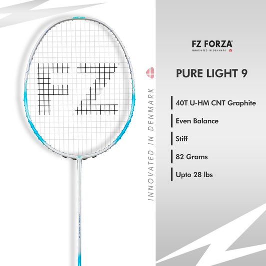 Buy FZ Forza Pure Light 9,FZ Forza Pure Light 9 Unstrung, FZ Forza Pure Light racket 4U G5, lightweight badminton racket, advanced player racket, Pure Light 9 specs, badminton racket unstrung, FZ Forza 4U G5, advanced level badminton gear, high performance racket, FZ Forza racket for power, durable badminton racket, FZ Forza advanced racket, professional badminton racket, unstrung lightweight racket, shop FZ Forza racket, FZ Forza Pure Light 9 India, Pure Light series badminton