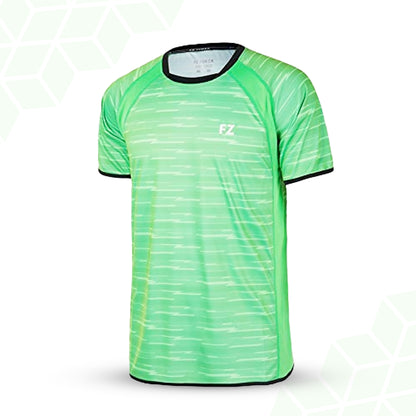 buy green badminton t-shirt unisex, FZ Forza Tait shirt, round neck dryforze tee, unisex sports t-shirt, breathable badminton top, stretchable unisex shirt, anti-static green tee, courtwear for men and women, comfortable badminton wear, moisture-wicking shirt, performance t-shirt badminton, stylish green top, unisex athletic shirt, sports shirt for practice, FZ Forza t-shirt unisex