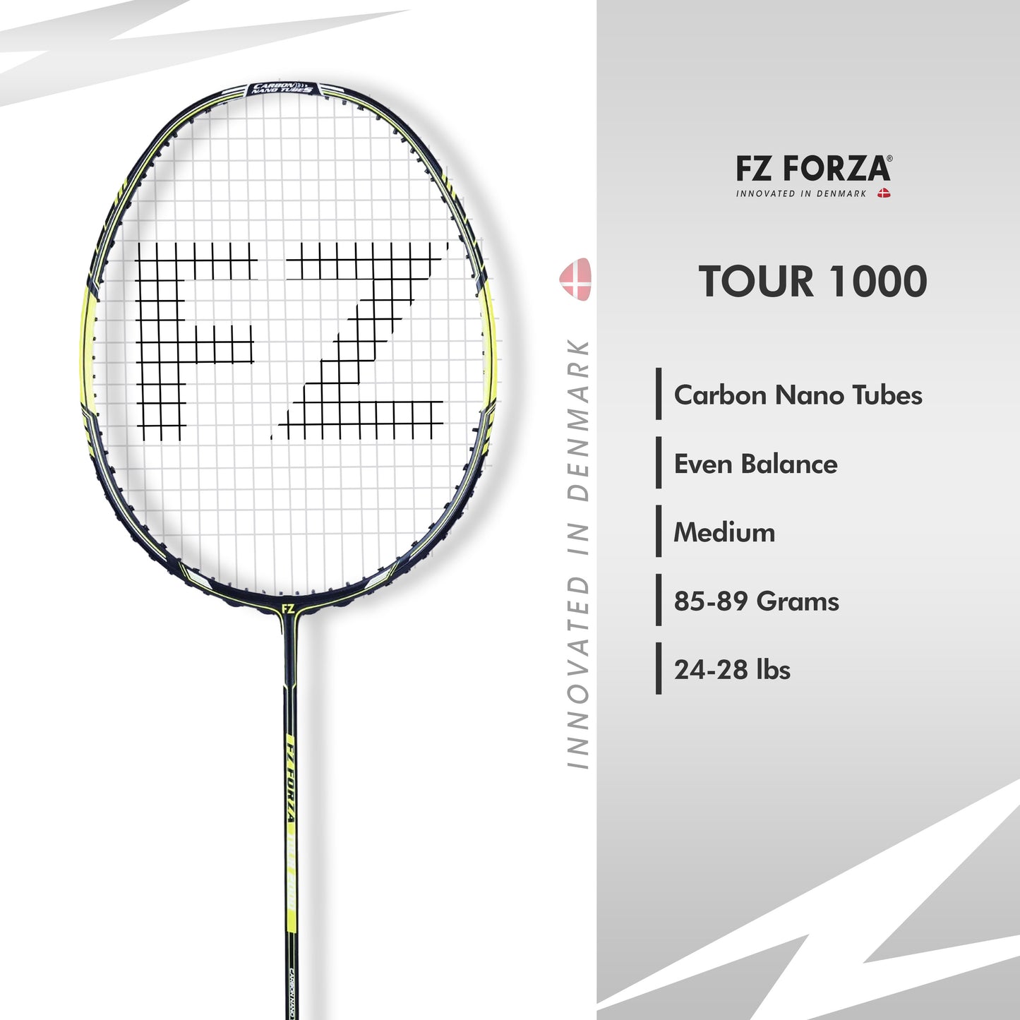 FZ Forza Tour 1000, Tour 1000 beginner racket, 3U G5 strung racket, FZ Forza entry level gear, lightweight graphite racket, badminton training racket, shop Forza Tour series, Tour 1000 specs, FZ Forza affordable racket, buy badminton racket