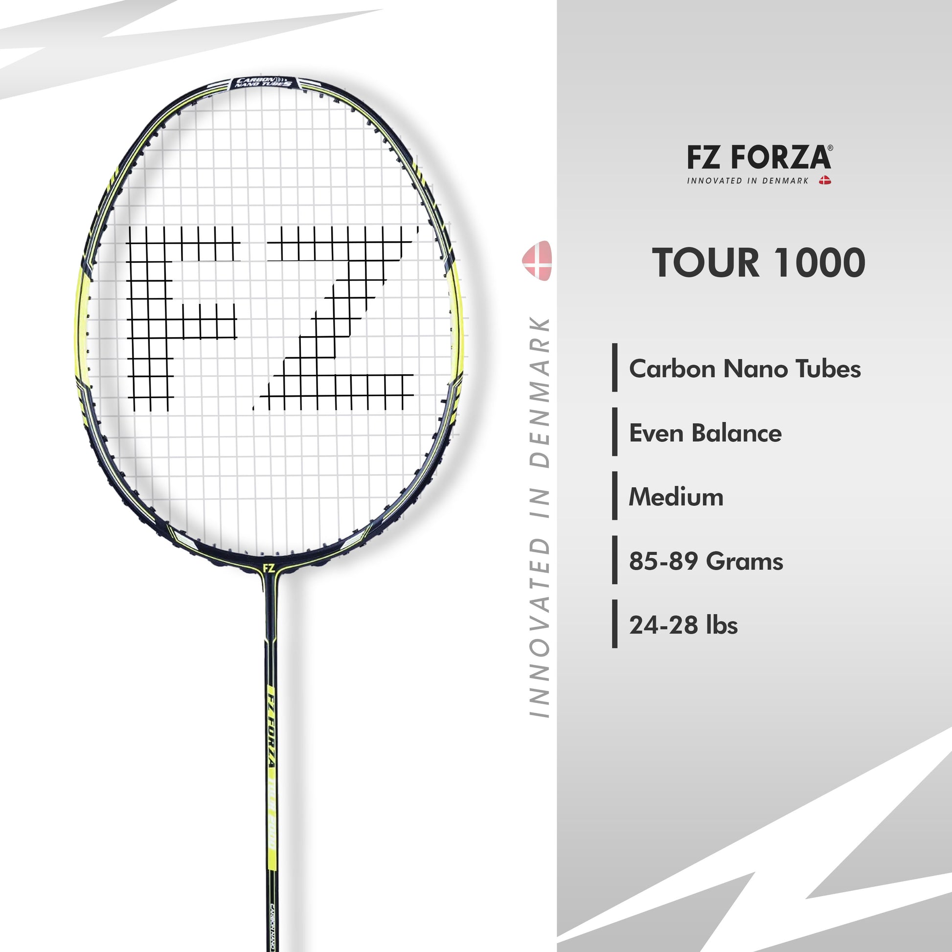 FZ Forza Tour 1000, Tour 1000 beginner racket, 3U G5 strung racket, FZ Forza entry level gear, lightweight graphite racket, badminton training racket, shop Forza Tour series, Tour 1000 specs, FZ Forza affordable racket, buy badminton racket