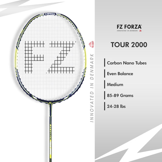FZ Forza Tour 2000, Tour 2000 badminton racket, 3U G5 beginner racket, Forza strung racket, graphite racket for beginners, training racket for accuracy, FZ Forza India gear, entry-level badminton racket, affordable quality racket, shop Tour 2000