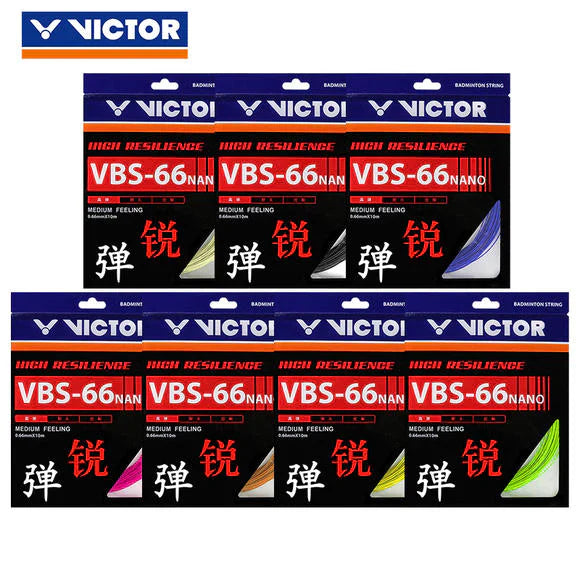 Victor VBS-66N string, Tai Tzu Ying string, high repulsion string, 0.66mm string gauge, medium feel badminton string, control and power string, Japanese badminton string, multi-color badminton string, badminton string for professionals, racket upgrade string, Victor pro series string, badminton string choice for speed, lightweight string, tournament-level string, Victor signature string