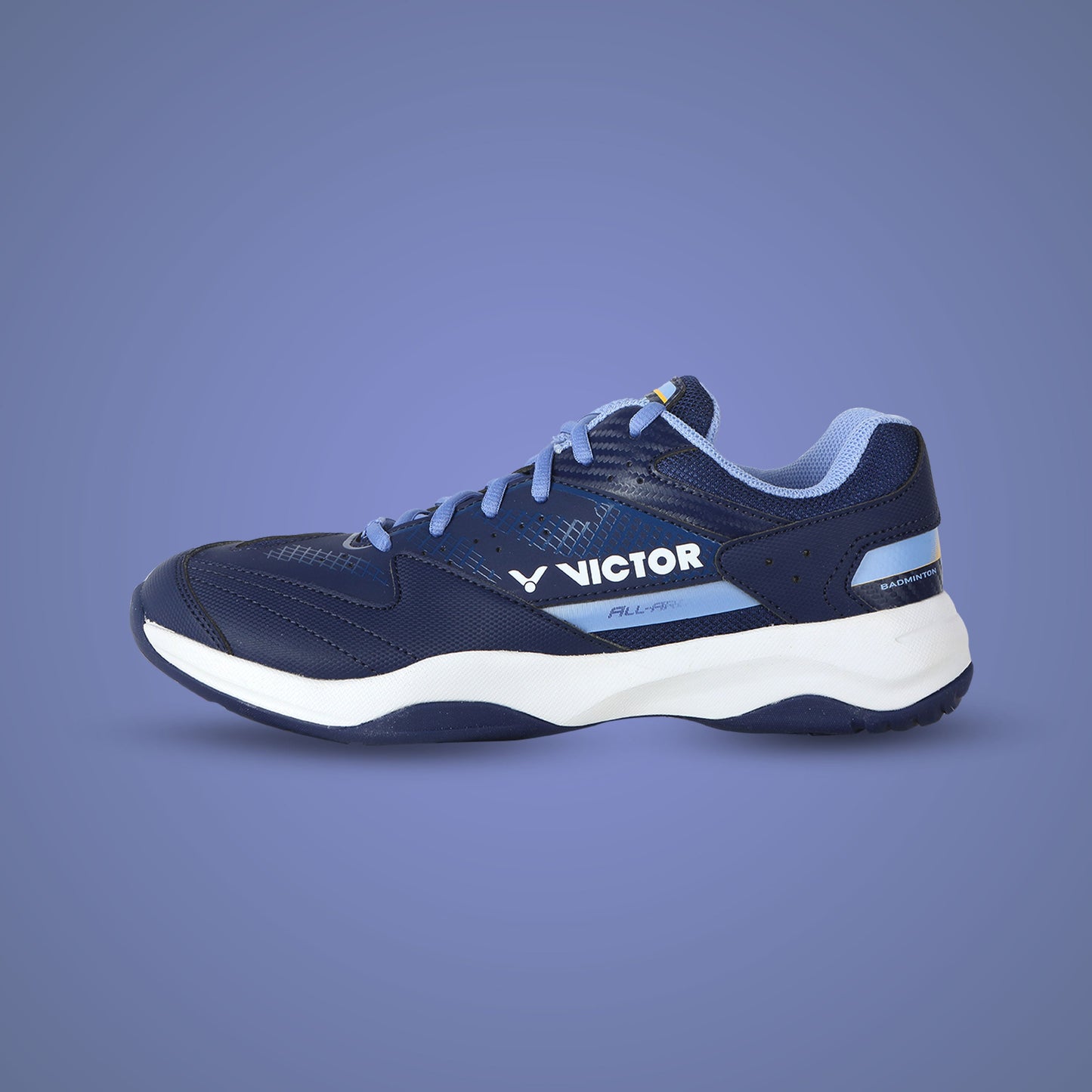 Victor A301 shoes, all-around badminton footwear, Energymax cushioning shoes, U-Shape 3.0 shoes, breathable sports sneakers, court shoes for intermediate players, rubber sole grip, PU synthetic upper, nylon stabilizer shoes, badminton movement control, indoor performance shoes, lace-up sports sneakers, shock-absorbing sole, durable training footwear, Victor badminton gear