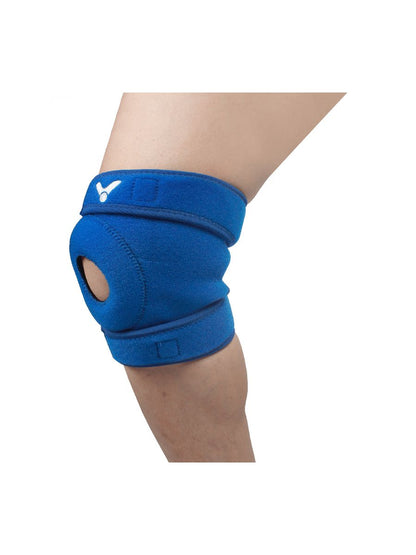 Victor knee belt, knee joint support, pressure knee strap, patella compression gear, badminton knee protector, neoprene knee brace, adjustable sports knee wrap, joint pain relief, lightweight knee support, flexible knee band, black and blue knee strap, athletic knee brace, sports injury knee support, muscle recovery belt, meniscus relief gear