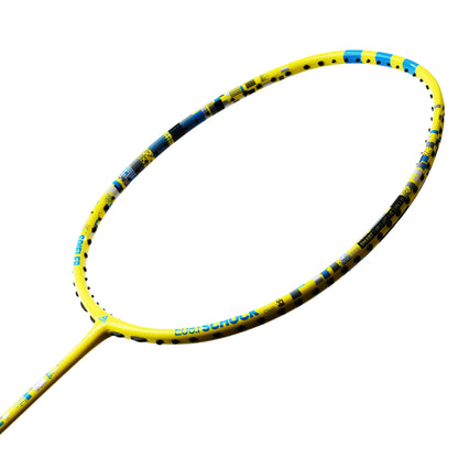 Shop Adidas Spieler E08.1 Schock strung badminton racket, 4U G5, head light balance, forged carbon shaft, SMART carbon frame, beginner Adidas racket, durable badminton racket, 28 lbs string tension, Adidas racket online, professional badminton racket, Adidas badminton equipment, best Adidas racket