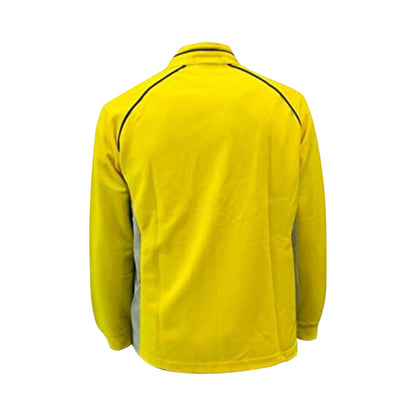 bright yellow badminton jacket, Victor performance jacket, Perfect Dry technology, antistatic sports jacket, breathable warm jacket, lightweight badminton coat, moisture control jacket, cold-weather sportswear, tournament jacket, flexible sportswear, wind-resistant jacket, thermal badminton jacket, athletic outerwear, durable sports jacket, moisture-wicking coat