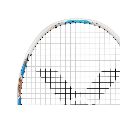 Victor Jetspeed JS-12TD, unstrung badminton racket, high resilience graphite racket, TR Nano Fortify racket, lightweight speed racket, 4U G6 racket, quick reaction racket, fast drive racket, Victor speed racket, badminton for net play, stiff response racket, advanced control racket, badminton for fast rallies, string your own racket, customizable pro racket
