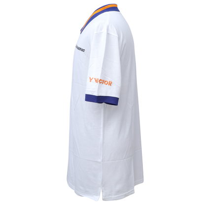 Victor polo t-shirt, Perfect Dry badminton shirt, button closure polo, breathable polyester top, quick-dry sportswear, men’s training polo, moisture-wicking polo shirt, tournament badminton shirt, lightweight sportswear, durable sports top, classic polo design, breathable athletic shirt, flexible polyester fabric, Victor sports apparel, breathable courtwear