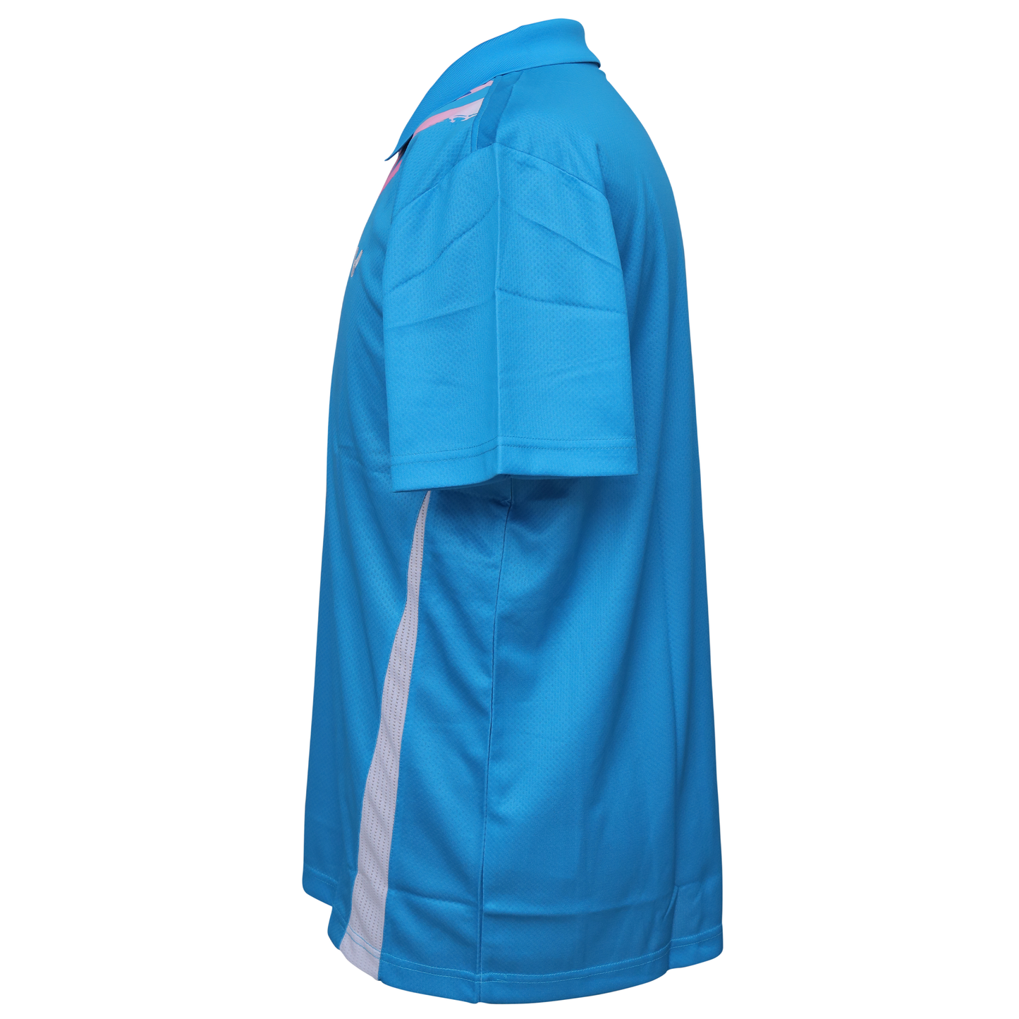 polo badminton t-shirt, Victor polo shirt, Perfect Dry fabric, pink and blue shirt, breathable polyester tee, moisture-wicking sportswear, women's polo shirt, training badminton top, comfortable sportswear, quick-dry polo tee, tournament shirt, flexible sportswear, Victor courtwear, breathable athletic polo, classic sports shirt, lightweight performance tee