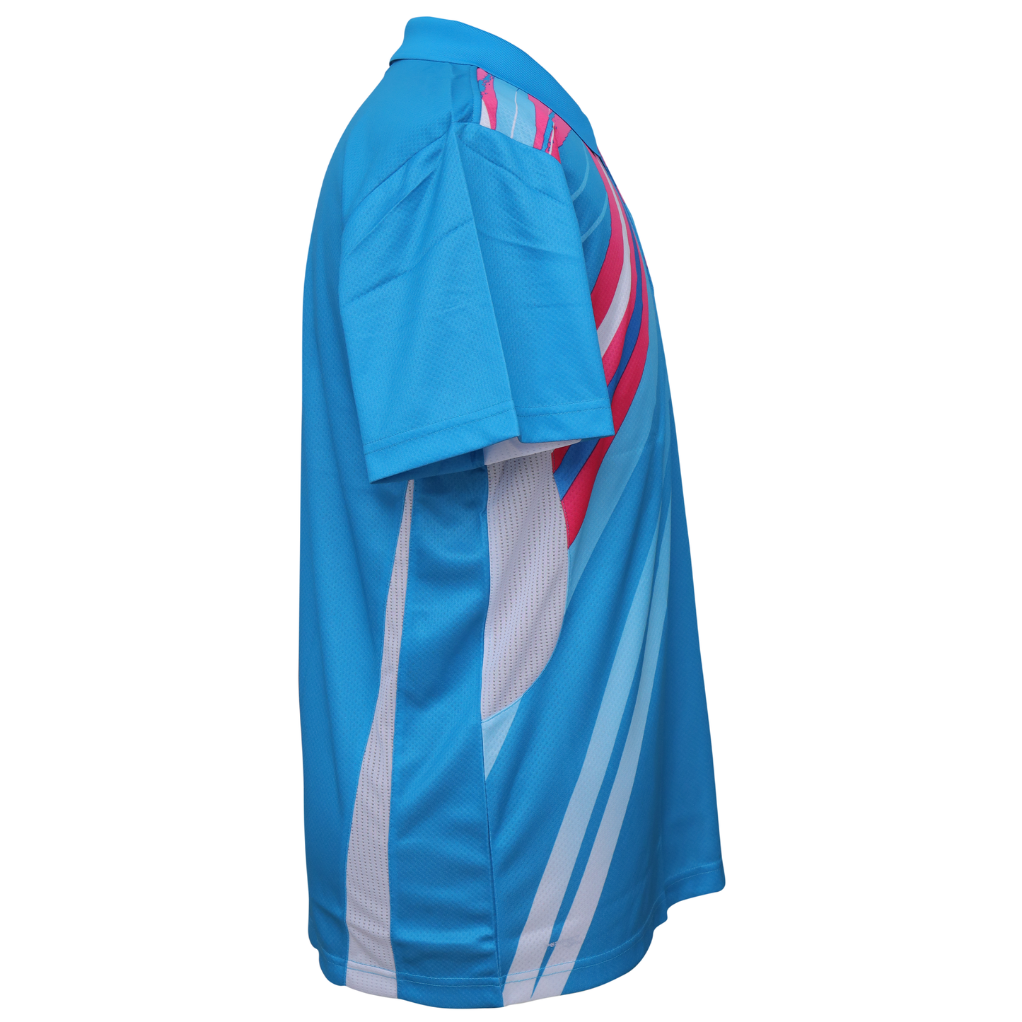 polo badminton t-shirt, Victor polo shirt, Perfect Dry fabric, pink and blue shirt, breathable polyester tee, moisture-wicking sportswear, women's polo shirt, training badminton top, comfortable sportswear, quick-dry polo tee, tournament shirt, flexible sportswear, Victor courtwear, breathable athletic polo, classic sports shirt, lightweight performance tee