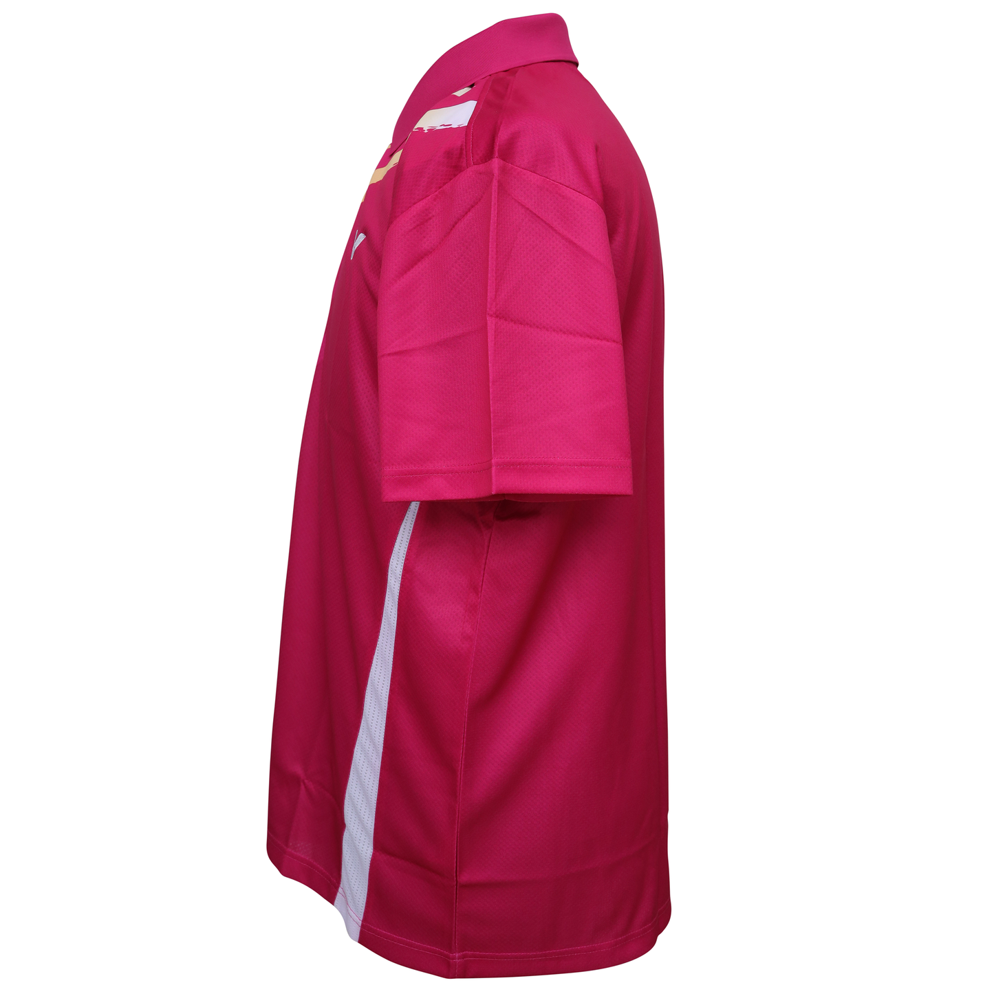 polo badminton t-shirt, Victor polo shirt, Perfect Dry fabric, pink and blue shirt, breathable polyester tee, moisture-wicking sportswear, women's polo shirt, training badminton top, comfortable sportswear, quick-dry polo tee, tournament shirt, flexible sportswear, Victor courtwear, breathable athletic polo, classic sports shirt, lightweight performance tee