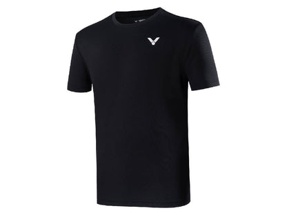 T-30030 unisex t-shirt, blue badminton shirt, junior sportswear, polyester elastane blend, anti-static t-shirt, anti-pilling fabric, stretchable shirt, Dryforze technology, round neck t-shirt, junior badminton gear, breathable fabric, lightweight sports t-shirt, athletic wear, quick-dry shirt, badminton apparel