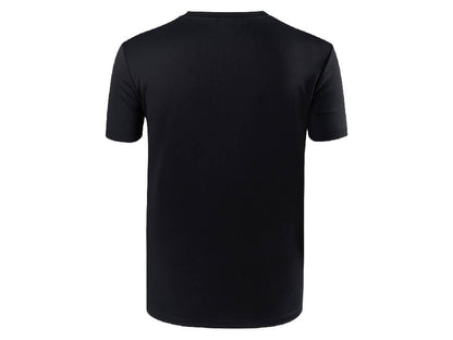 T-30030 unisex t-shirt, blue badminton shirt, junior sportswear, polyester elastane blend, anti-static t-shirt, anti-pilling fabric, stretchable shirt, Dryforze technology, round neck t-shirt, junior badminton gear, breathable fabric, lightweight sports t-shirt, athletic wear, quick-dry shirt, badminton apparel