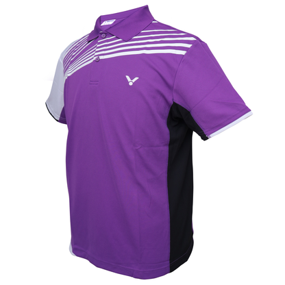 Polo T-3209-J, purple polo shirt, Victor polo t-shirt, PerfectDry fabric, polyester polo, badminton polo shirt, moisture-wicking shirt, breathable sportswear, lightweight polo, athletic shirt, button closure, collar shirt, casual sportswear, training polo, unisex polo