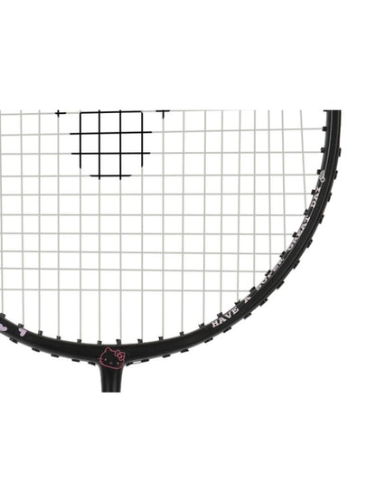 Victor Hello Kitty racket, Auraspeed ARS-KT, strung badminton racket, aluminum and graphite racket, cute racket for beginners, racket with bag included, G5 grip racket, entry-level badminton gear, playful design racket, durable training racket, racket for kids, Victor limited edition, fun badminton gear, colorful racket for starters, racket for young players