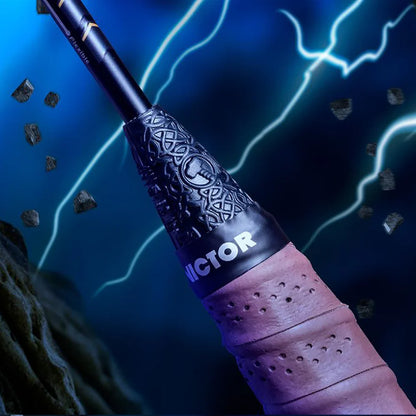 Victor X THOR Auraspeed racket, limited edition badminton racket, head heavy balance, medium stiff racket, high resilience graphite, metallic carbon fiber, hard cored technology, lightweight 4U racket, tournament badminton racket, professional badminton gear, advanced racket technology, fast power shots, durable racket, competitive sports equipment, graphite shaft