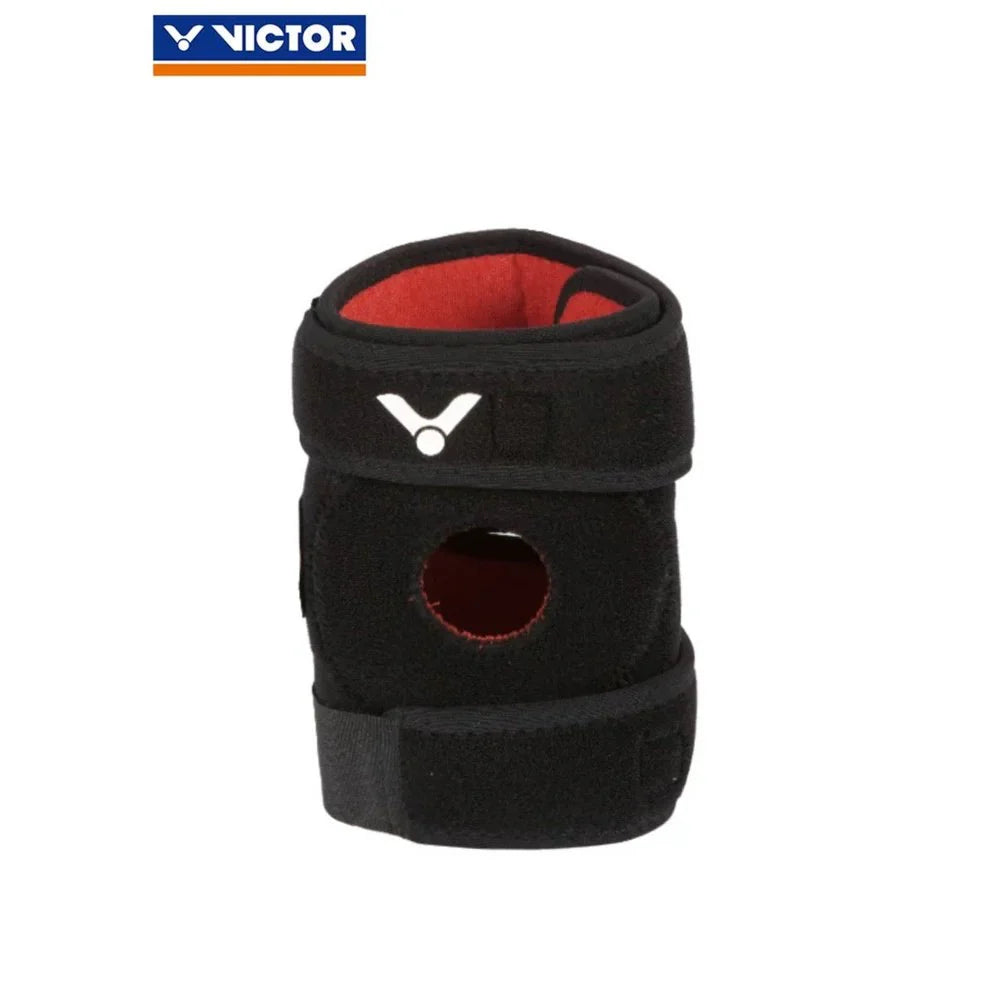 Victor knee belt, knee joint support, pressure knee strap, patella compression gear, badminton knee protector, neoprene knee brace, adjustable sports knee wrap, joint pain relief, lightweight knee support, flexible knee band, black and blue knee strap, athletic knee brace, sports injury knee support, muscle recovery belt, meniscus relief gear