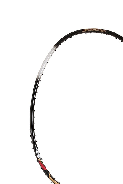 Victor Arrow Power 80, unstrung carbon racket, full graphite racket, head heavy racket, power smash badminton racket, 3U/4U G5 grip, high tension frame, aggressive play racket, stiff response racket, advanced players racket, attacking style badminton gear, Victor performance series, black and white racket, precision engineered frame, badminton for powerful rallies
